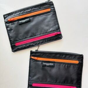 2-Bundle Baggallini Black Organizer with Bright Zippers (Unisex)